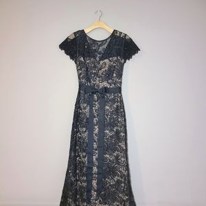 NWOT Aspeed Black Sequin & Ribbon Long Prom Dress